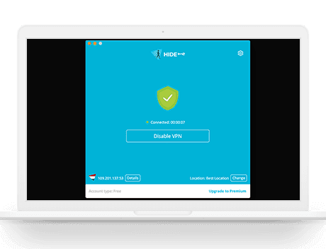 Hide.me VPN app for Apple MacOS