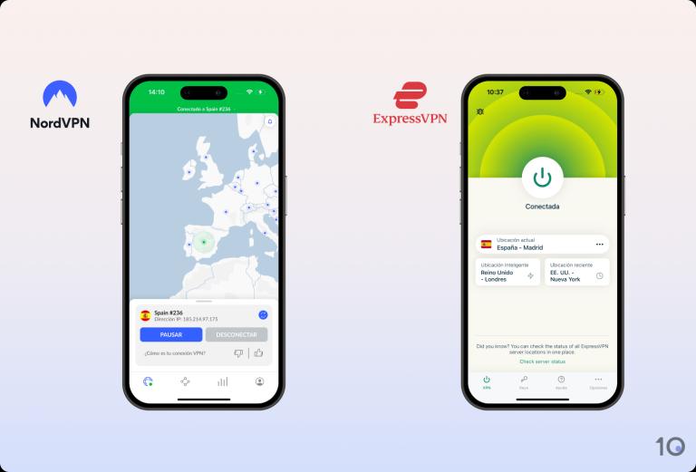 NordVPN vs ExpressVPN en iOS