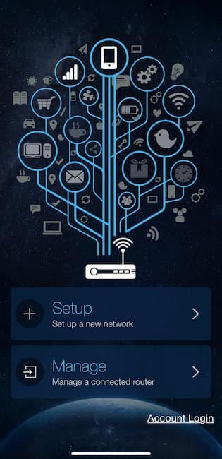 ASUS router app homepage