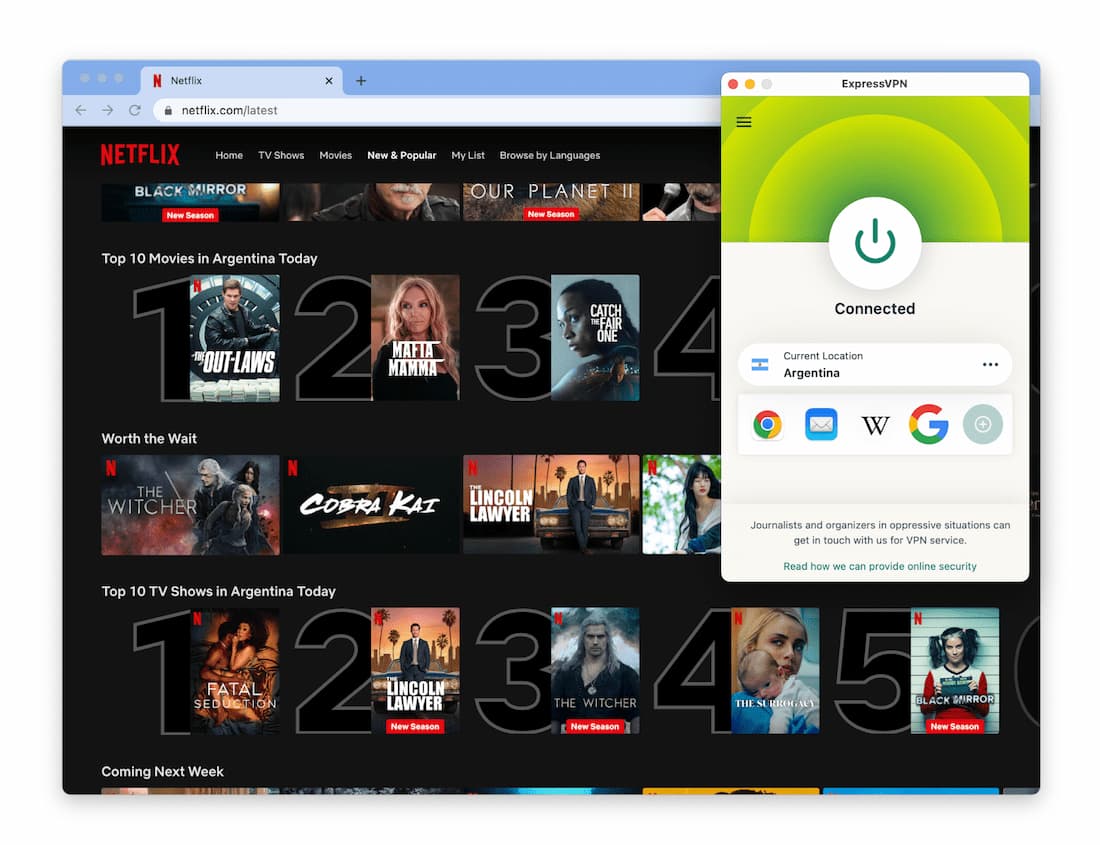 ExpressVPN unblocking Argentina's Netflix library