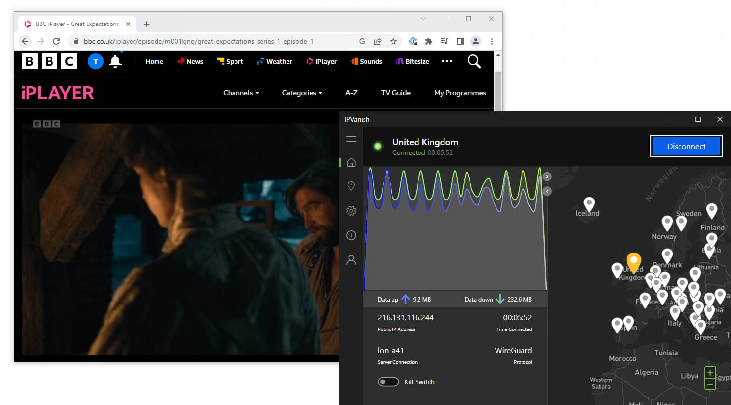 Desbloqueando BBC iPlayer con IPVanish