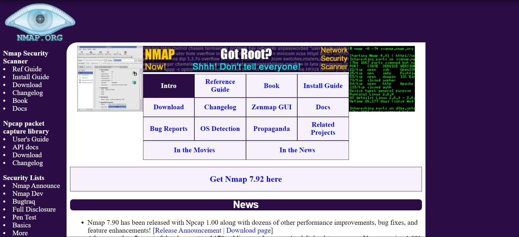 Capture d'écran de Nmap