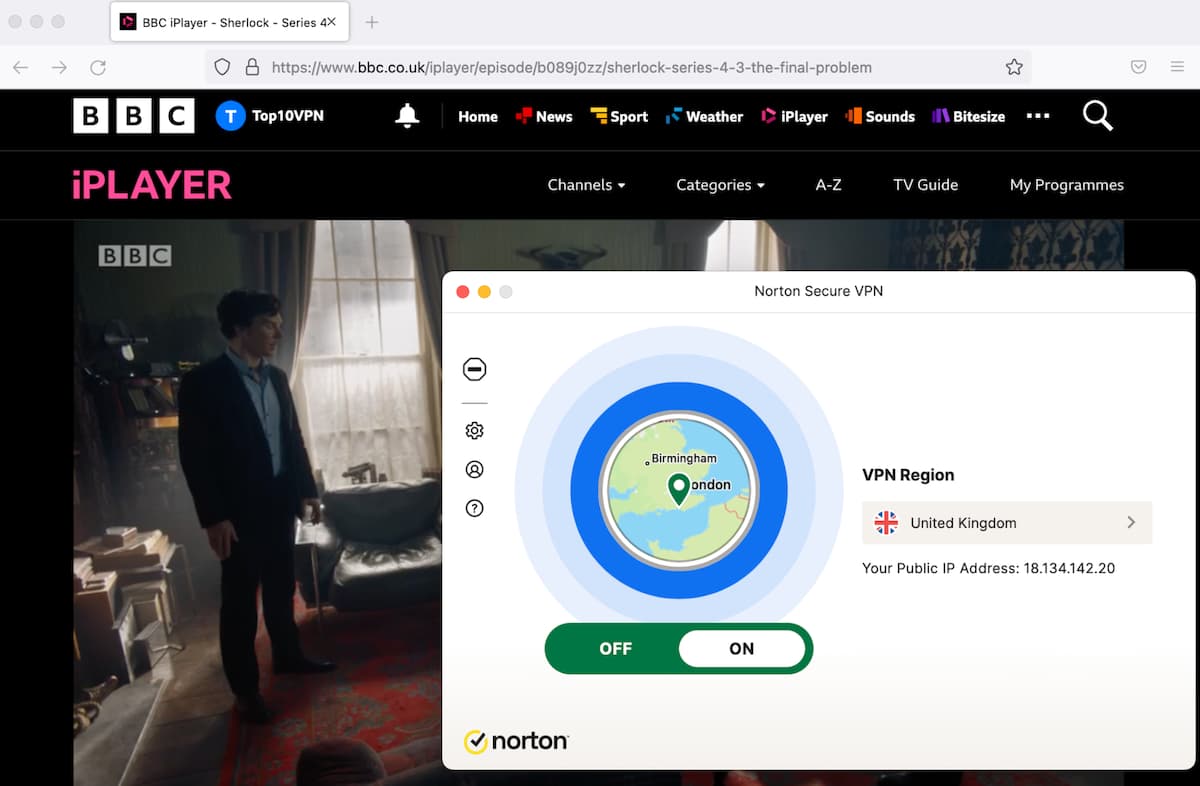 Accès à BBC iPlayer avec Norton VPN