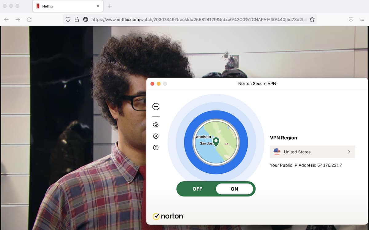 Streaming di Netflix USA con Norton VPN.