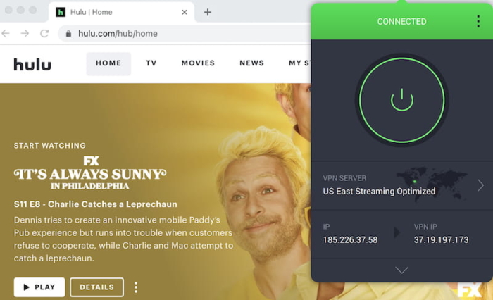 Streaming Hulu avec Private Internet Access