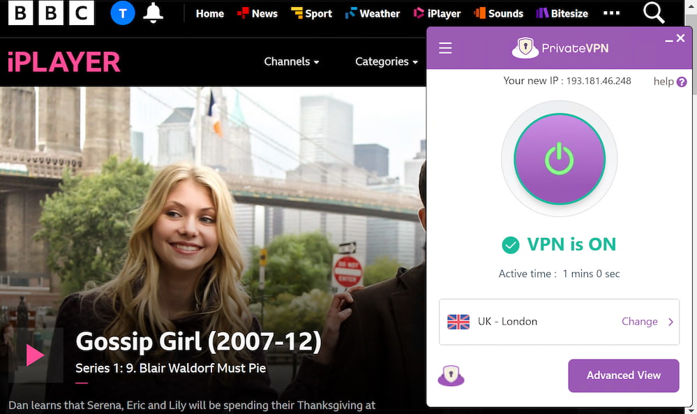 PrivateVPN을 사용하여 해외에서 BBC 아이플레이어의 영국 콘텐츠에 액세스 