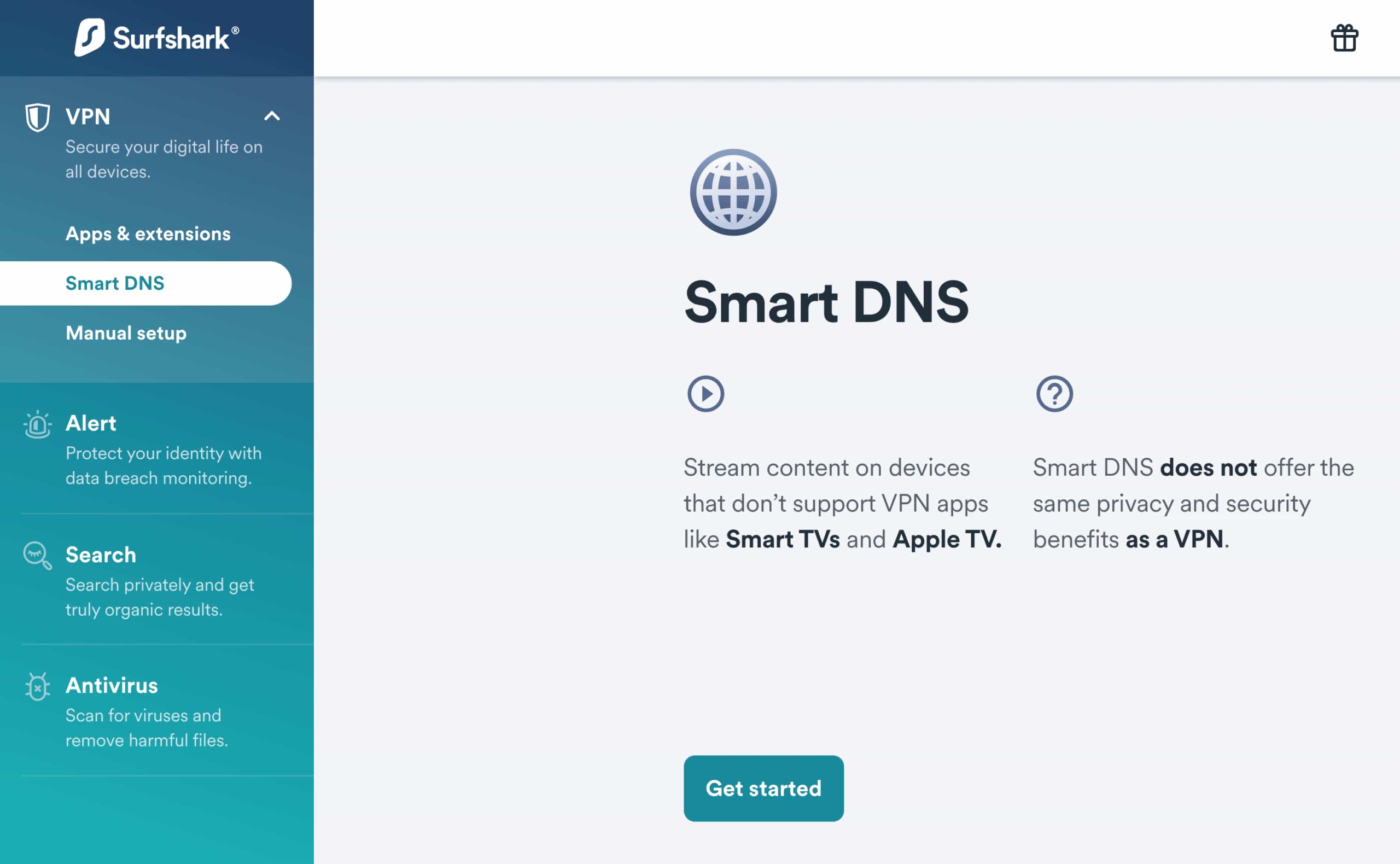 Smart DNS di Surfshark