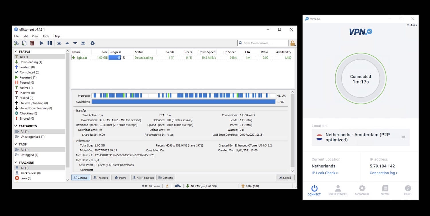 Torrenting with qBittorrent while using VPN.AC