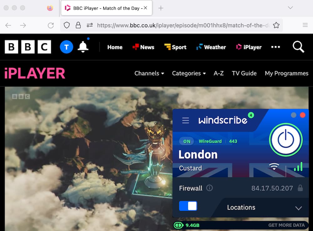 Utilisation de Windscribe pour le streaming de BBC iPlayer depuis l'étranger