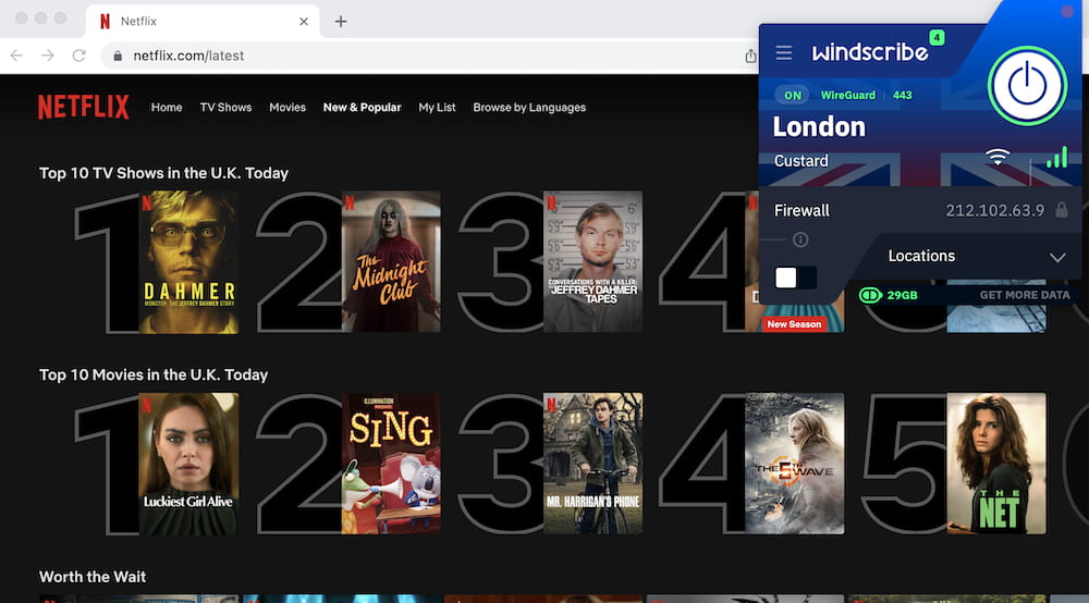 Korzystanie z Windscribe Free VPN z Netflixem