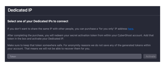 Dónde comprar una IP dedicada en la aplicación CyberGhost