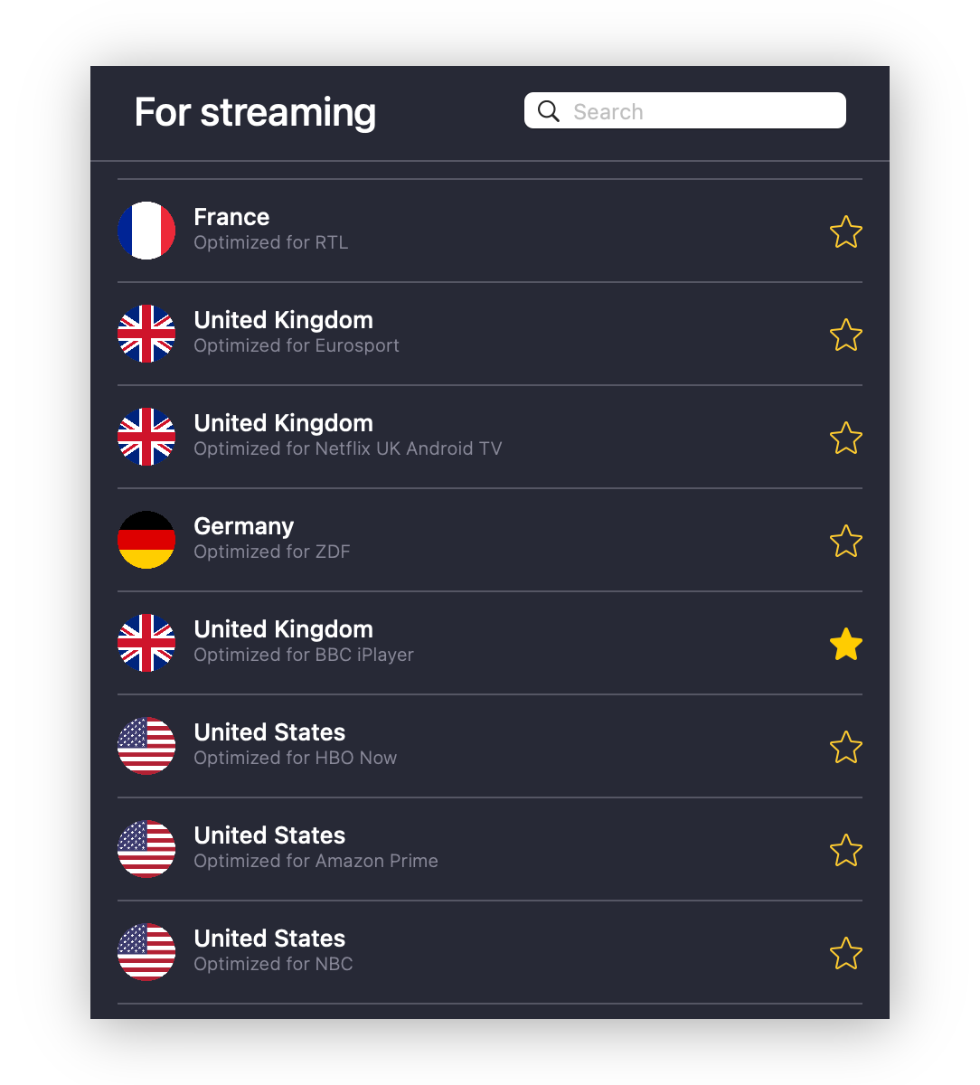 Servidores para streaming de CyberGhost