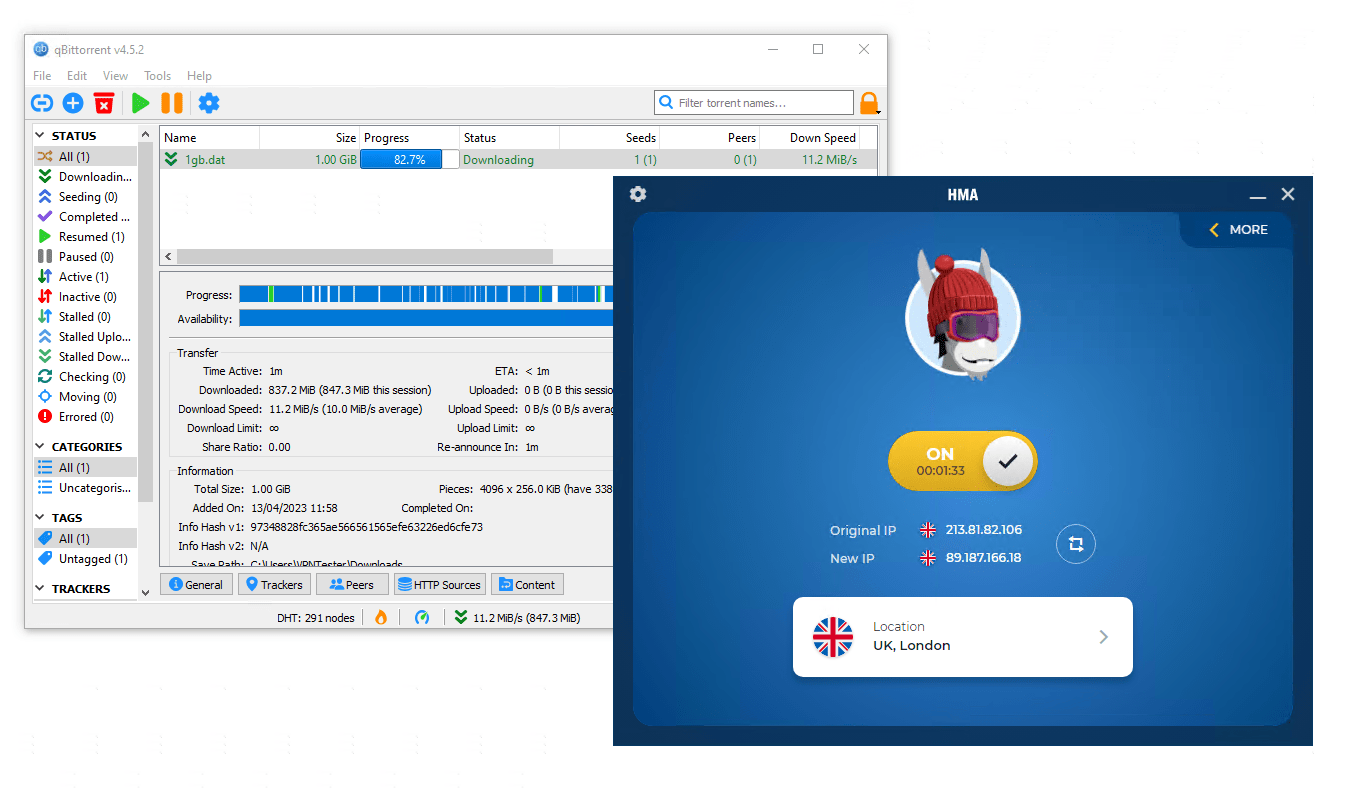 Usando o HMA VPN para baixar torrent no Windows