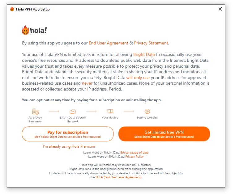 Hola VPN User Agreement