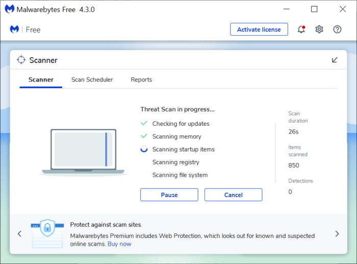 Utilizando el software de antivirus Malwarebytes para escanear torrents