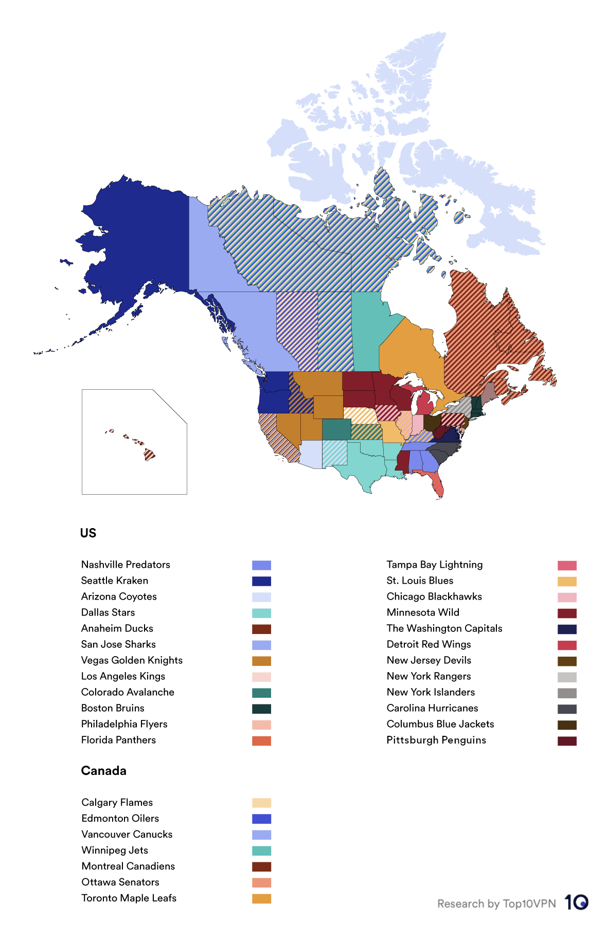 NHL blackout map