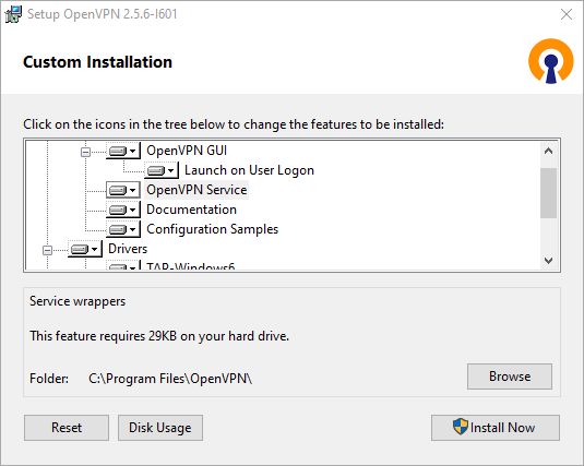 Instalación personalizable de OpenVPN en Windows