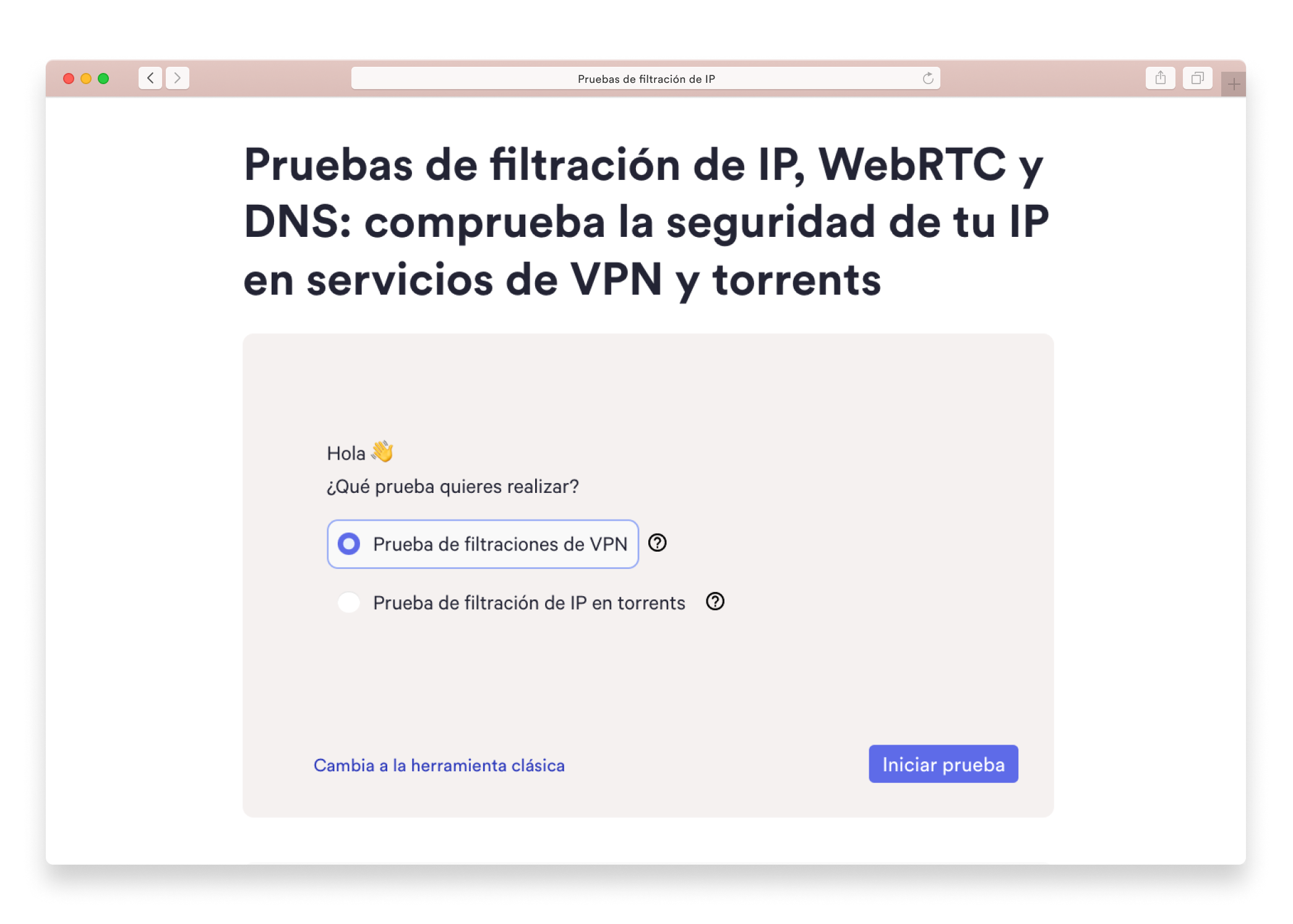 Prueba de fugas de IP