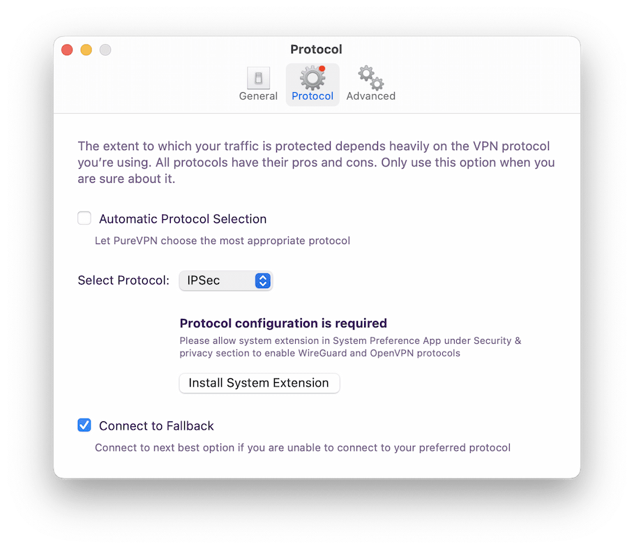 PureVPN Protocols & Settings