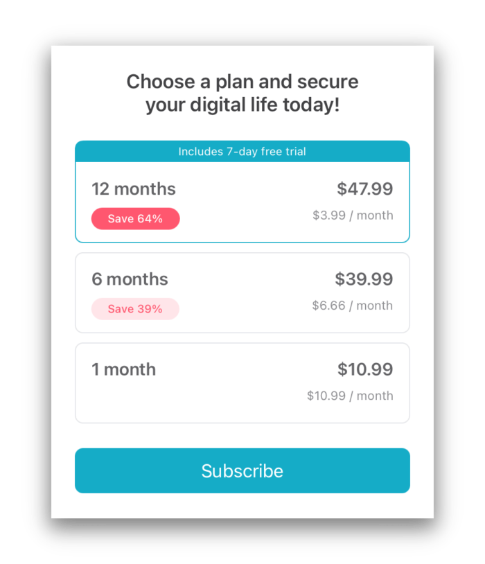 Surfshark iOS Free Trial Pricing Plans