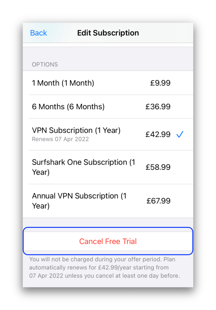 Surfshark iOS Free Trial Cancel Free Trial