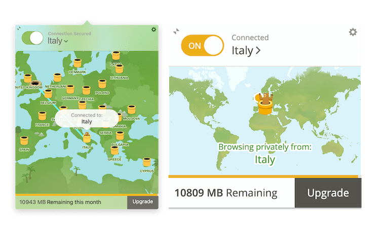 TunnelBear Free Italy Servers