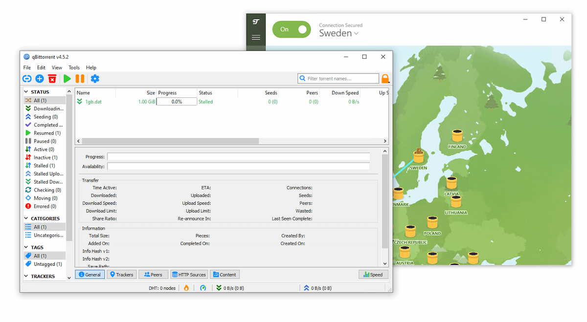 Téléchargement bloqué sur qBitorrent alors que vous êtes connecté à TunnelBear