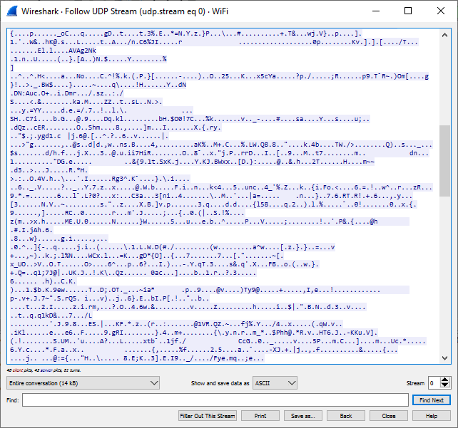 Skan IPVanish za pomocą Wireshark