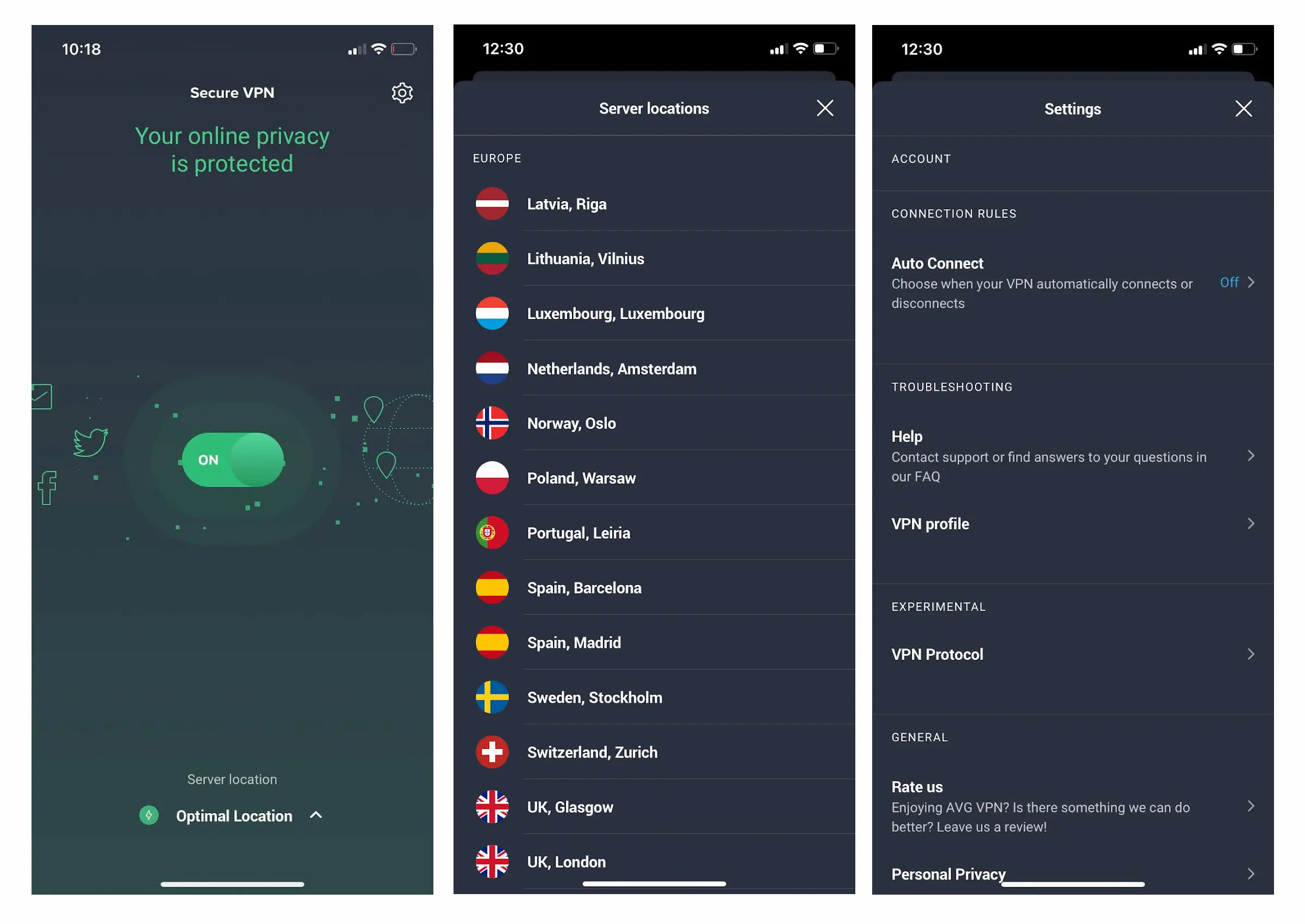 AVG Secure VPN iOS App