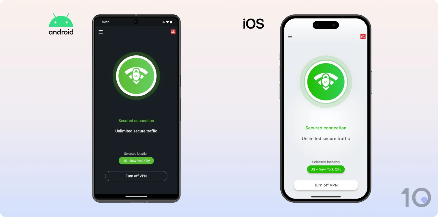 Os aplicativos Avira Phantom VPN para Android e iOS