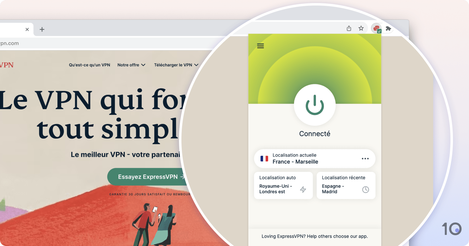 L'extension Chrome d'ExpressVPN