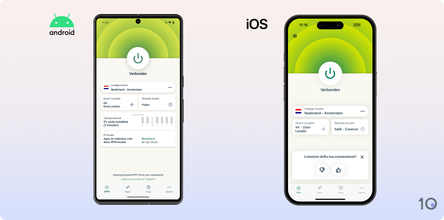 ExpressVPN's apps voor Android en iOS