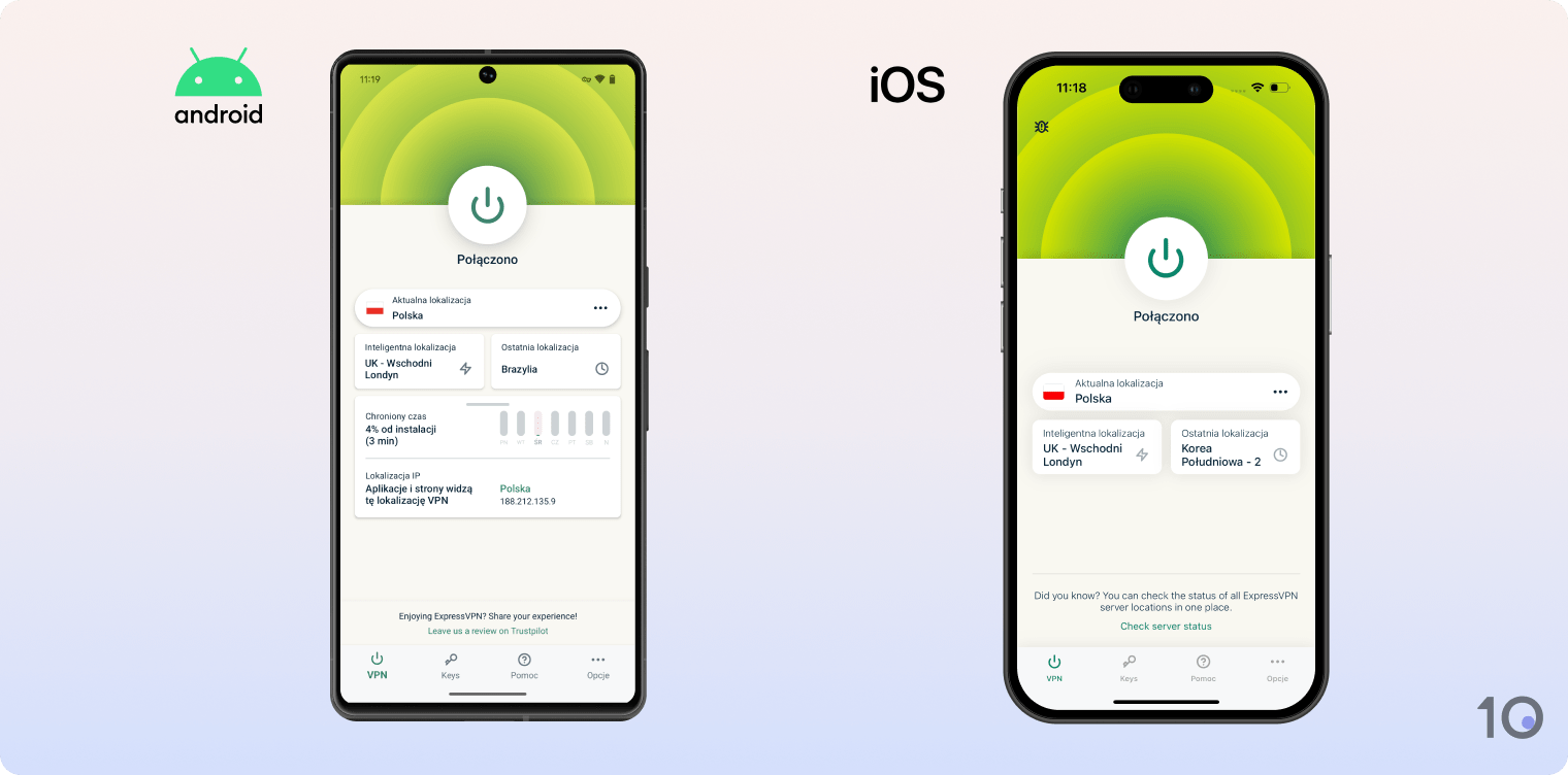 Aplikacje ExpressVPN na system iOS i Android