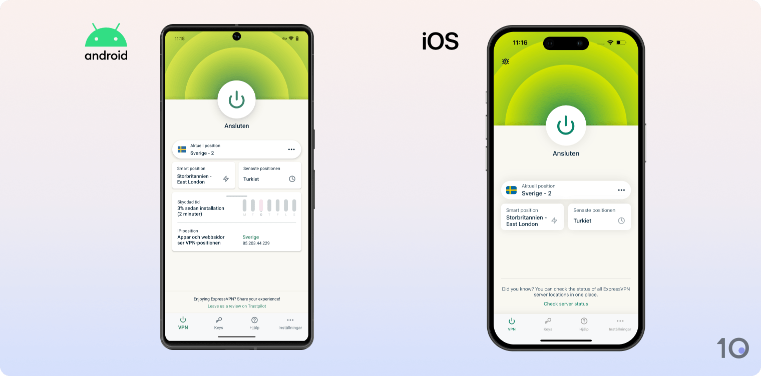 ExpressVPNs appar för Android och iOS