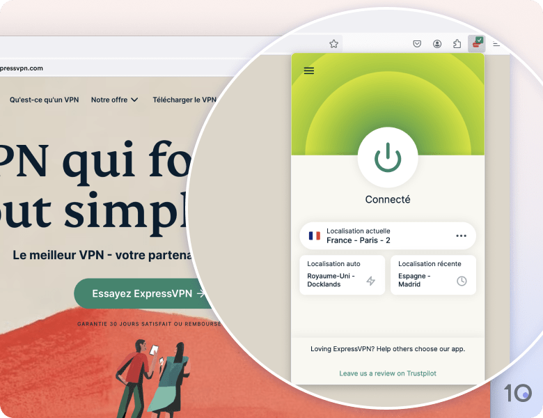 Extension de navigateur d'ExpressVPN pour Firefox