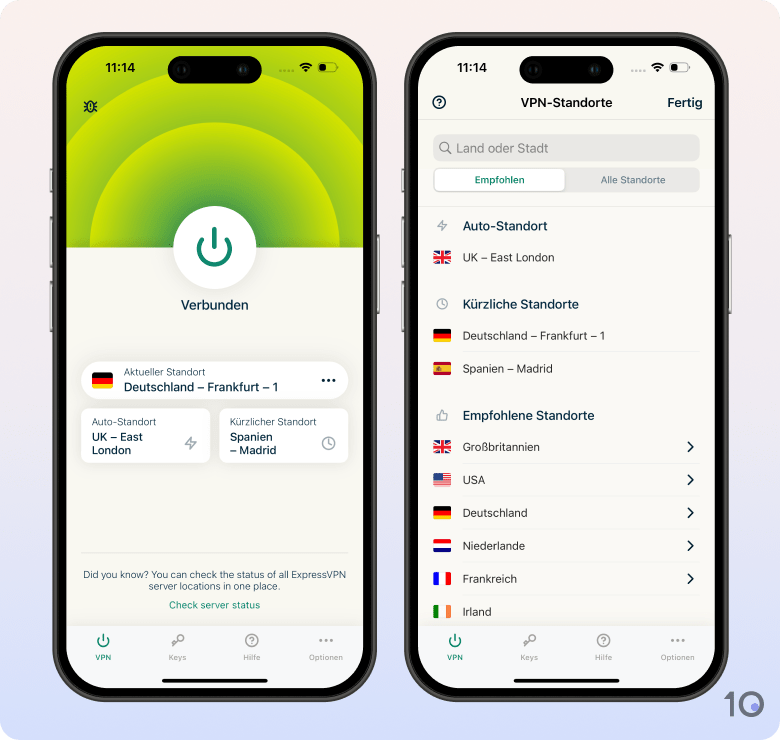 Die VPN-App von für iOS