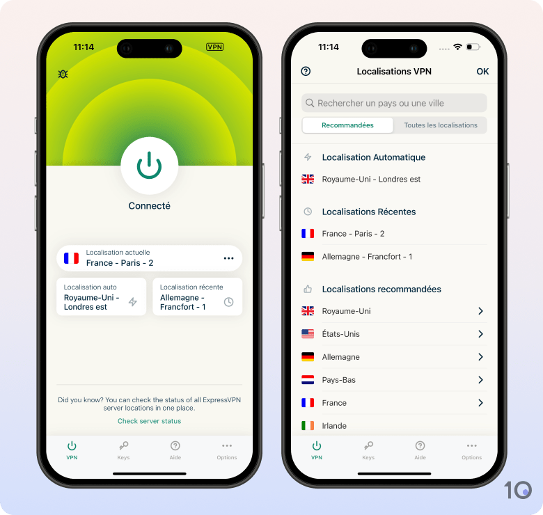 L'application ExpressVPN pour iOS
