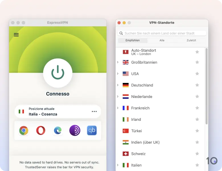 L'applicazione macOS di ExpressVPN