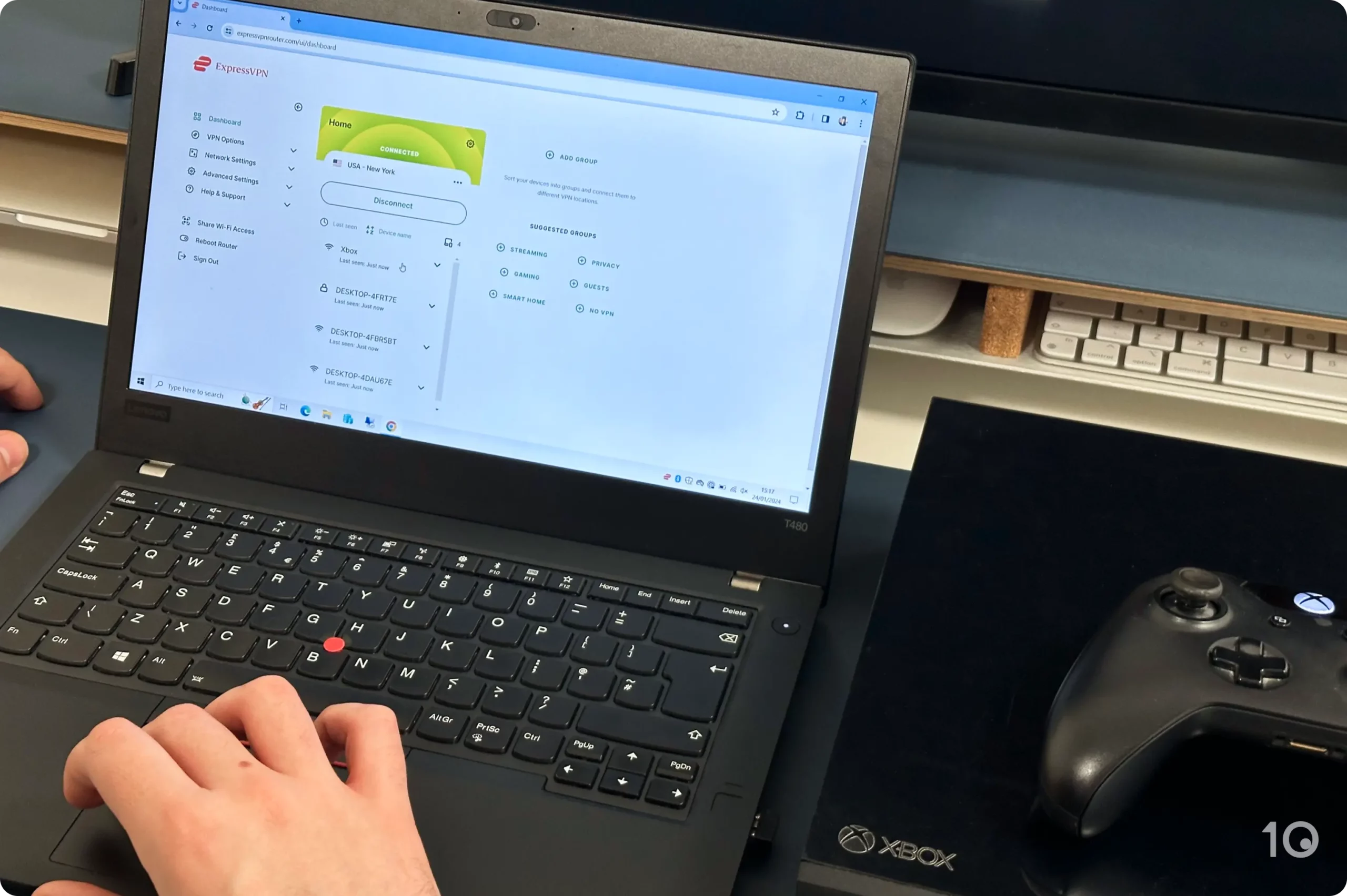 Connecting an Xbox to ExpressVPN's router app