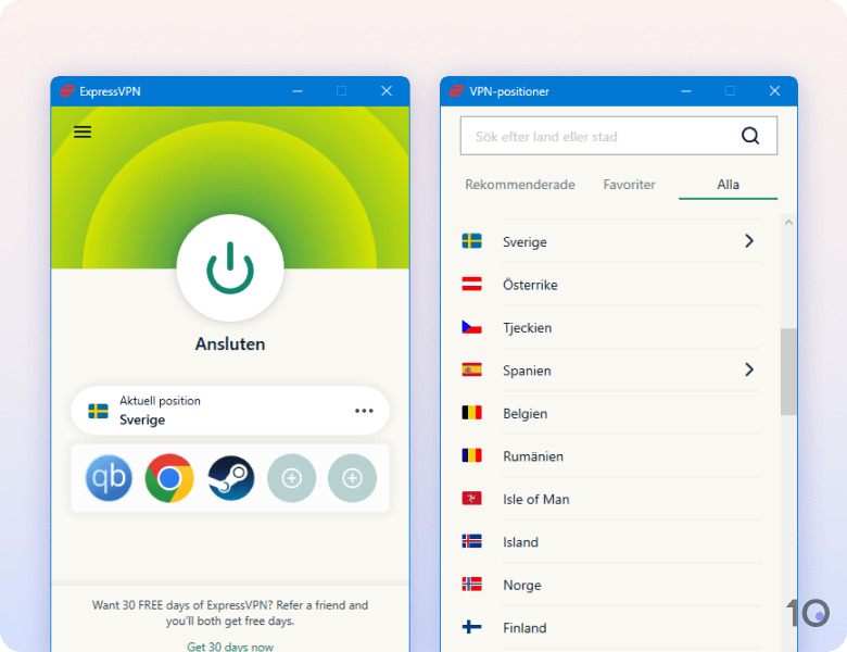 ExpressVPNs app för Windows
