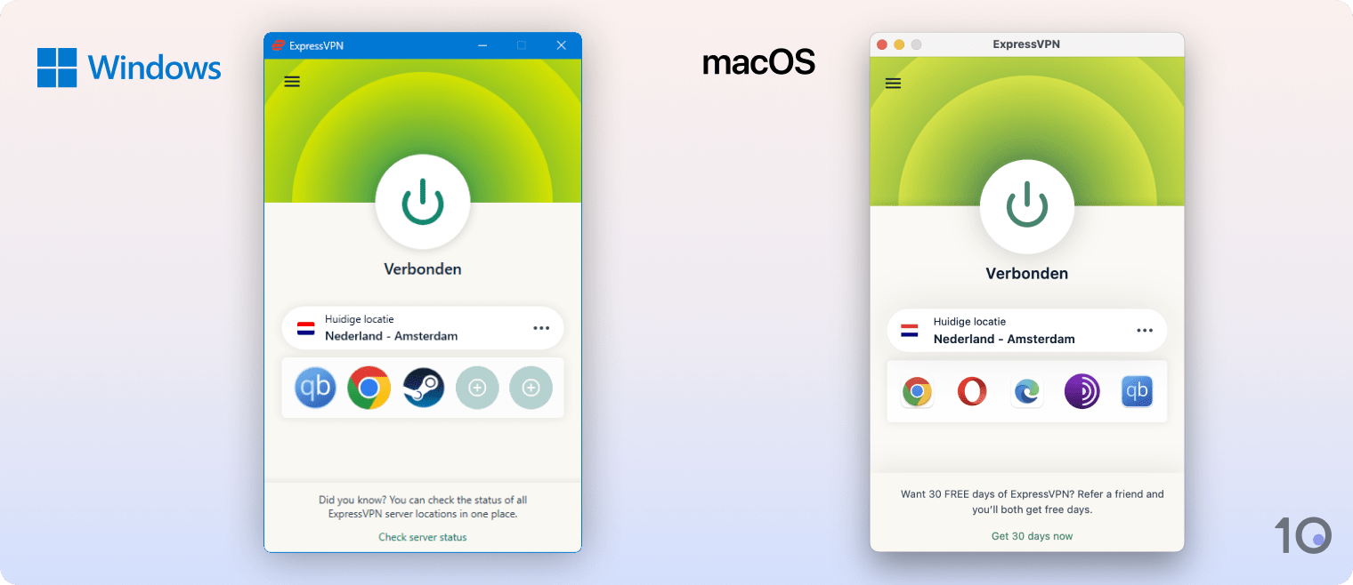 ExpressVPN's apps voor Windows en macOS