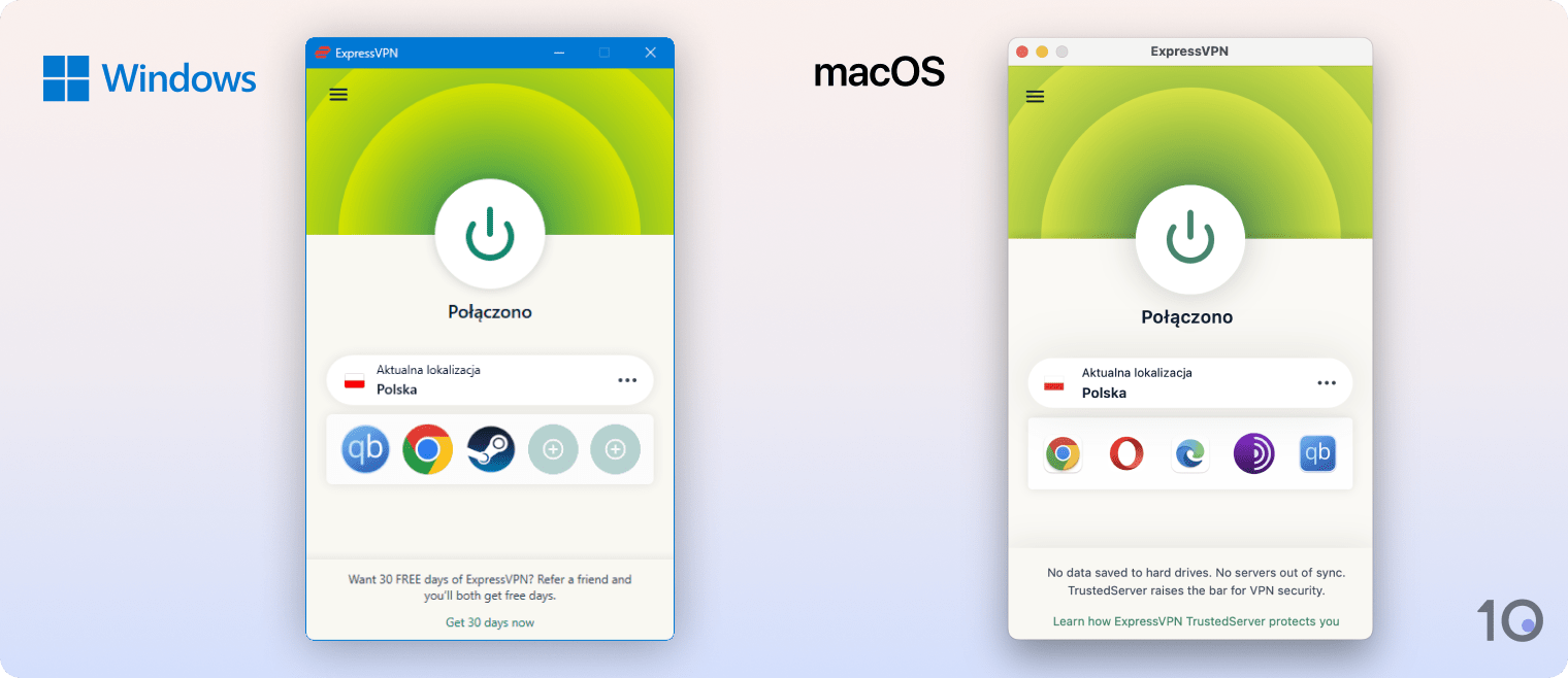 Aplikacje ExpressVPN na system Windows i macOS