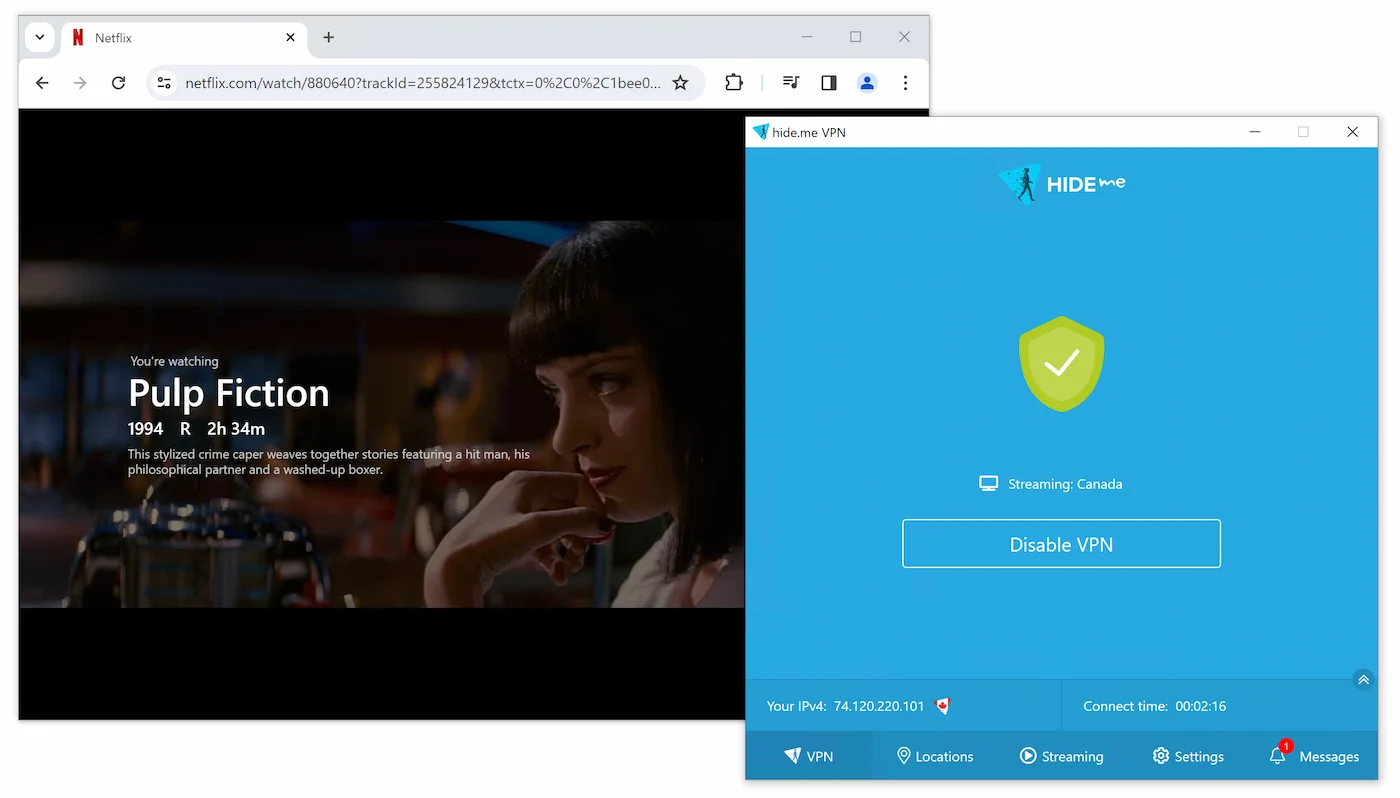 Hide.me VPN utilizzata per accedere a contenuti esclusivi di Netflix Canada