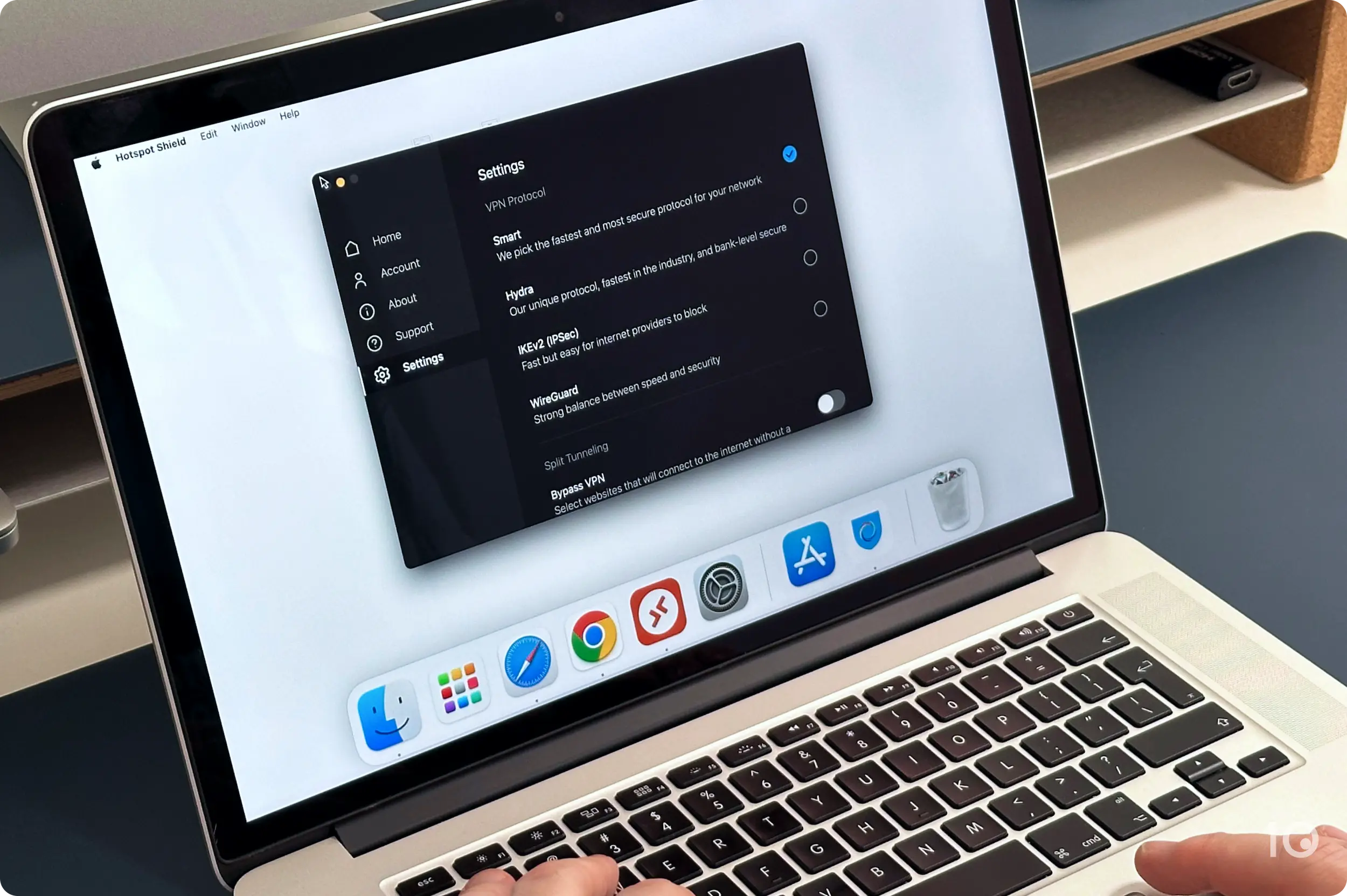 Paramètres de sécurité Hotspot Shield sur macOS