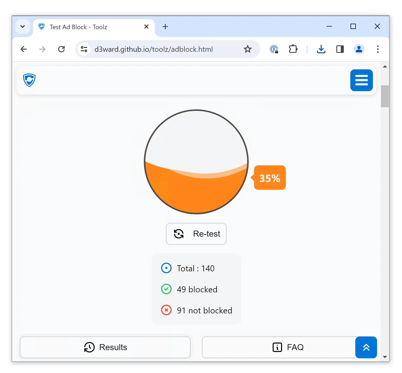 Wyniki dotyczące blokowania reklam przez Threat Protection od IPVanish