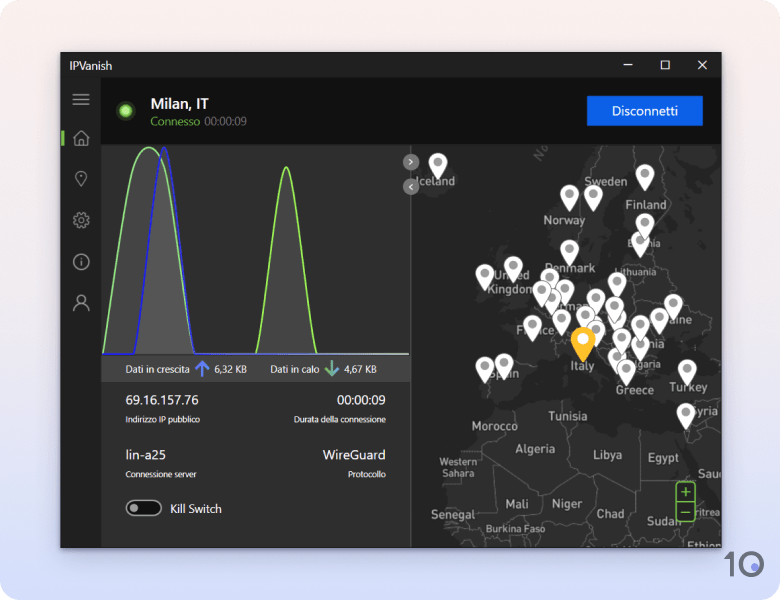 App VPN IPVanish per Windows