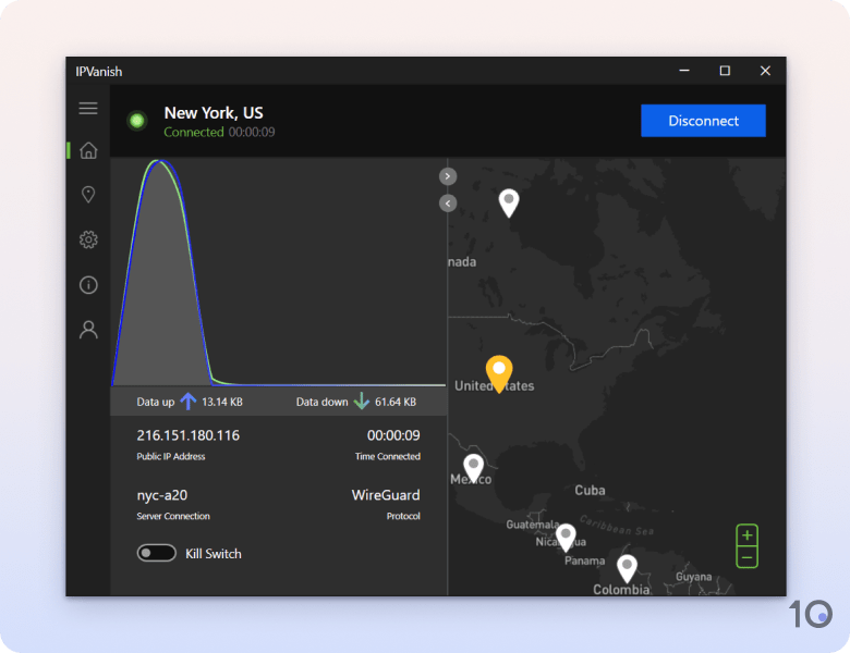 IPVanish's VPN app for Windows