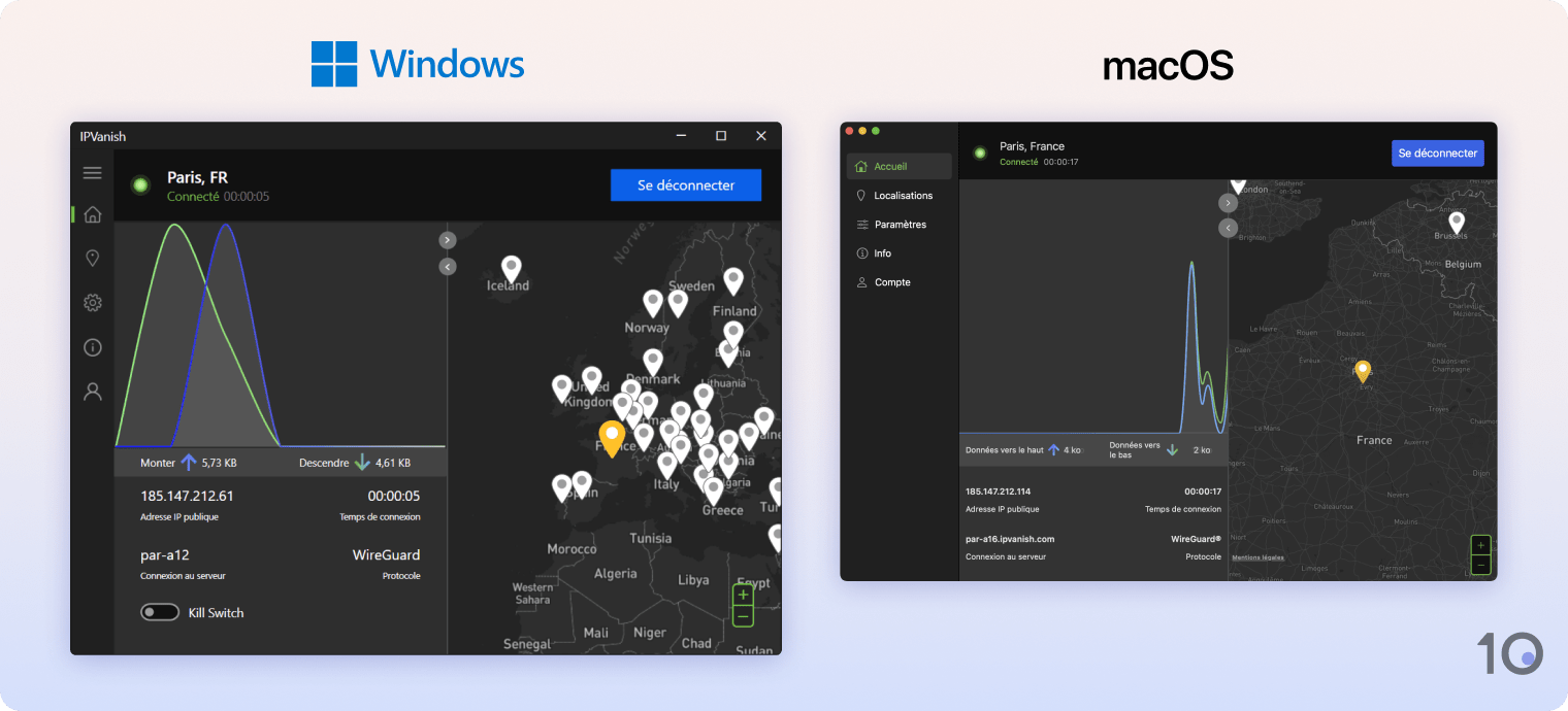 Applications Windows et macOS de IPVanish