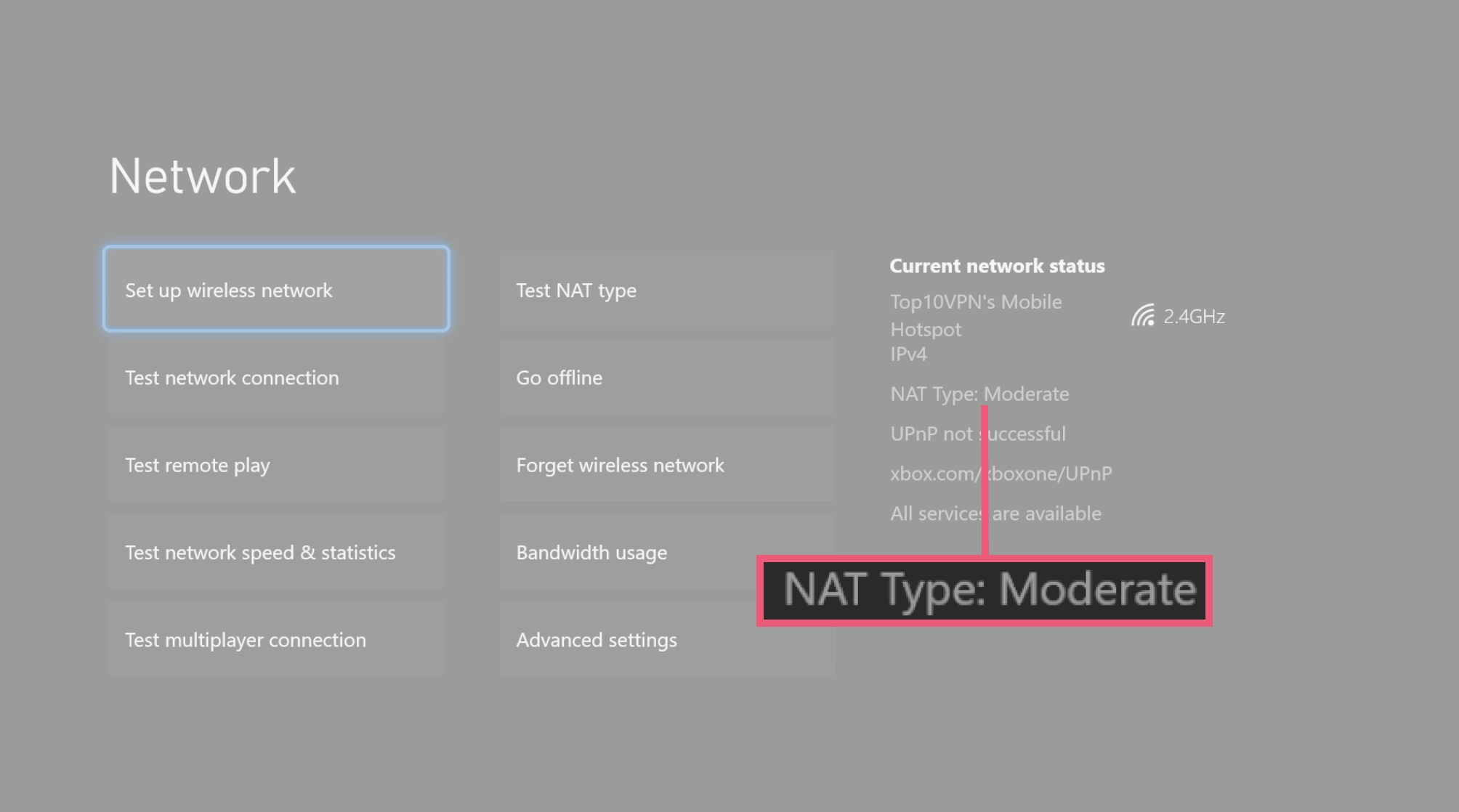 Tipo NAT moderato su Xbox