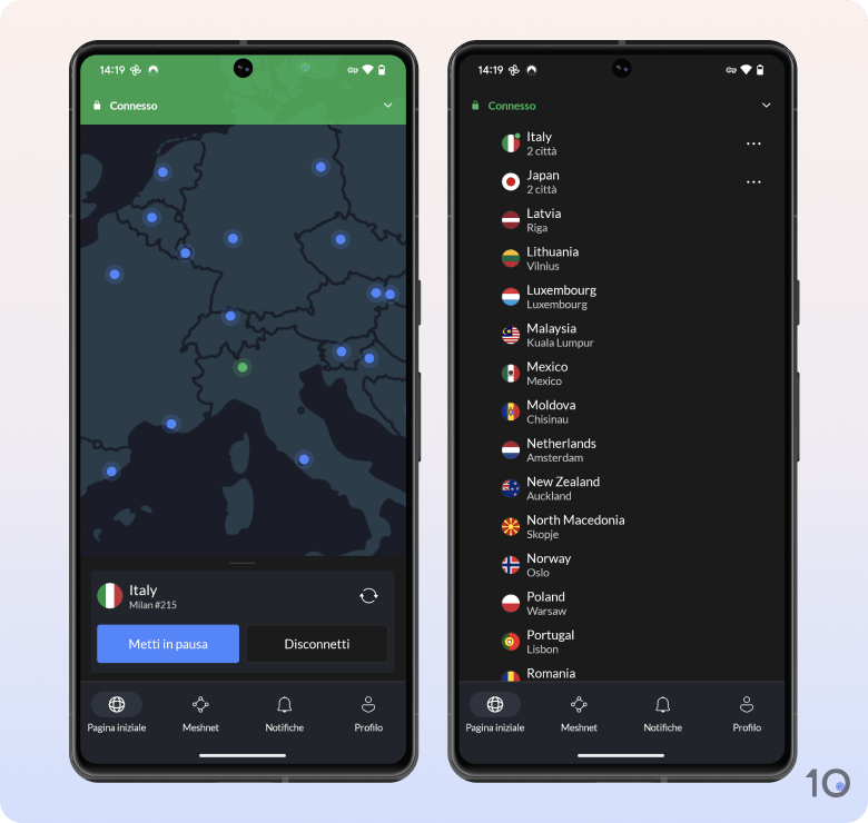 App di NordVPN per Android